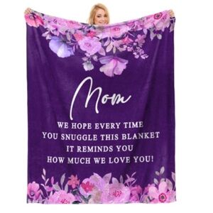 Purple Floral Mom Blanket